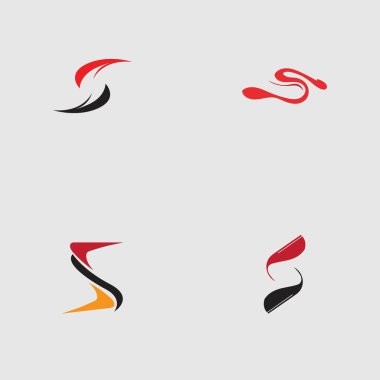 S harfi logosu gri arkaplan üzerinde Şablon vektör simgesi tasarımını ayarla