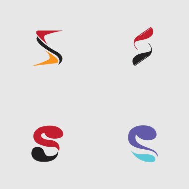 S harfi logosu gri arkaplan üzerinde Şablon vektör simgesi tasarımını ayarla