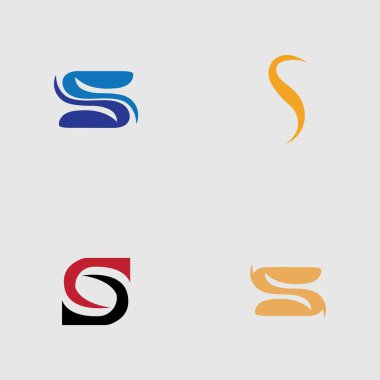 S harfi logosu gri arkaplan üzerinde Şablon vektör simgesi tasarımını ayarla