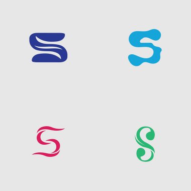 S harfi logosu gri arkaplan üzerinde Şablon vektör simgesi tasarımını ayarla