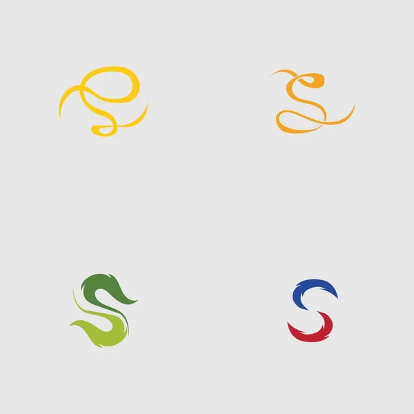 Lettre Logo Set Modèle Vectoriel Icône Design Sur Fond Gris — Image vectorielle