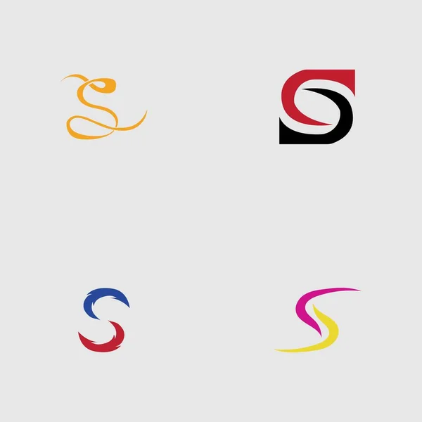 Carta Logo Set Modelo Design Ícone Vetor Fundo Cinza — Vetor de Stock