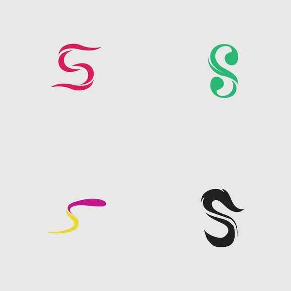 Letter Logo Set Template Vector Icon Design Gray Background — Stock Vector