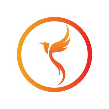 Basit Phoenix logo tasarımı vektör çizimi