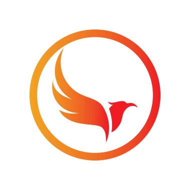 Basit Phoenix logo tasarımı vektör çizimi