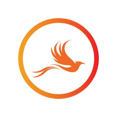 Basit Phoenix logo tasarımı vektör çizimi