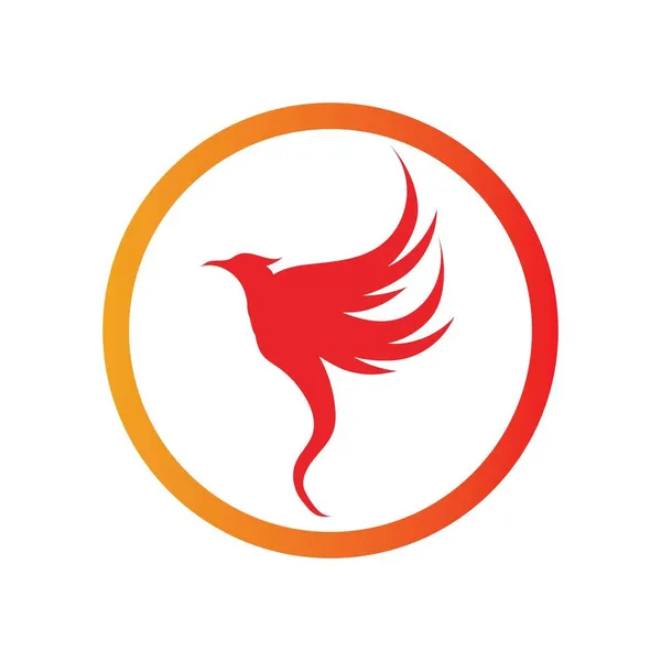 Simple Phoenix Logo Design Vector Illustration — Stock Vector