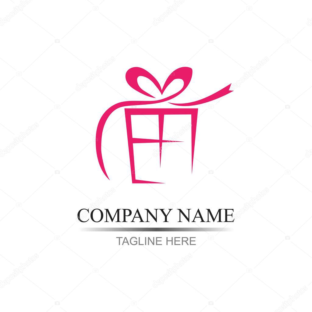 Gift Logo Simbol Desain Template Vektor