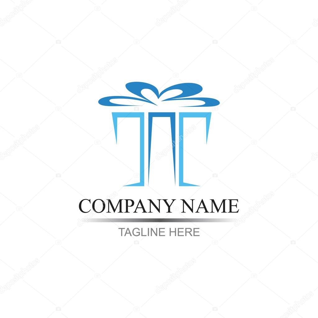 Gift Logo Simbol Desain Template Vektor