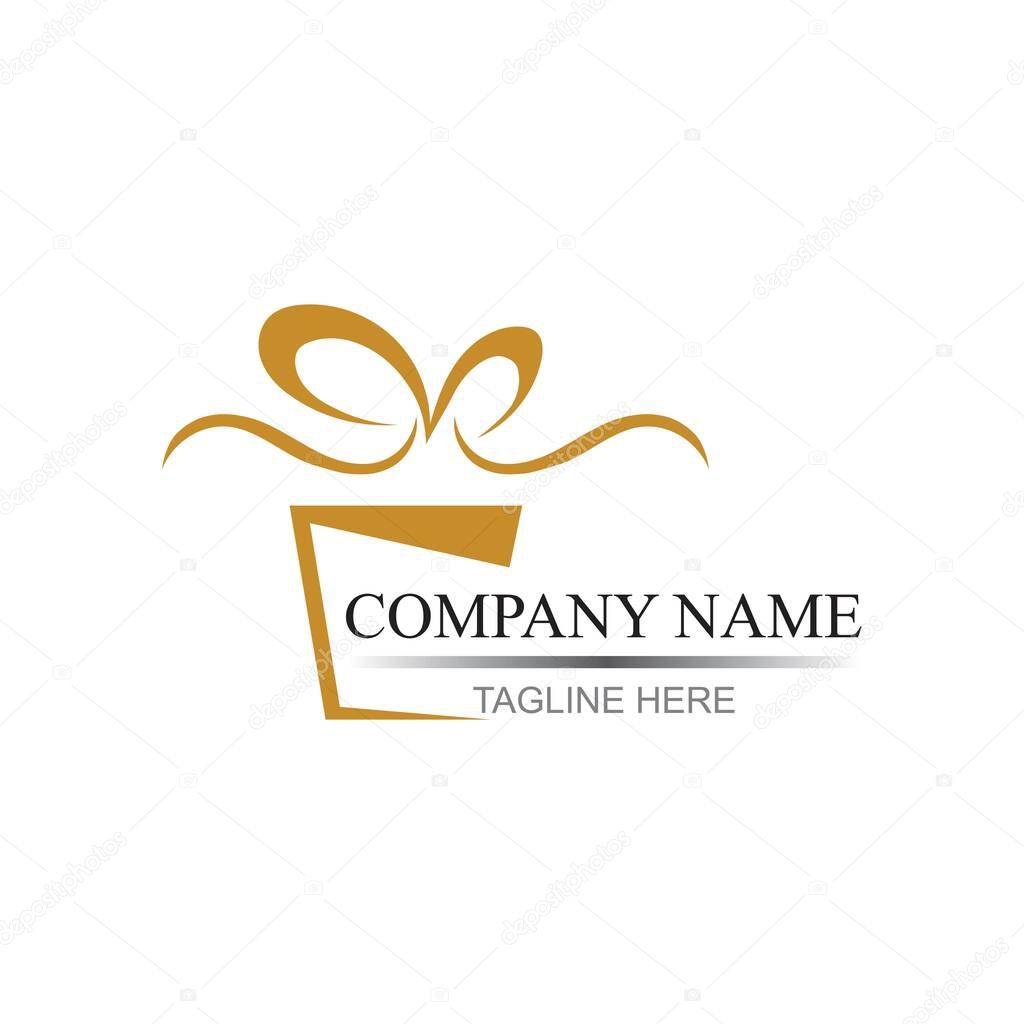 Gift Logo Simbol Desain Template Vektor