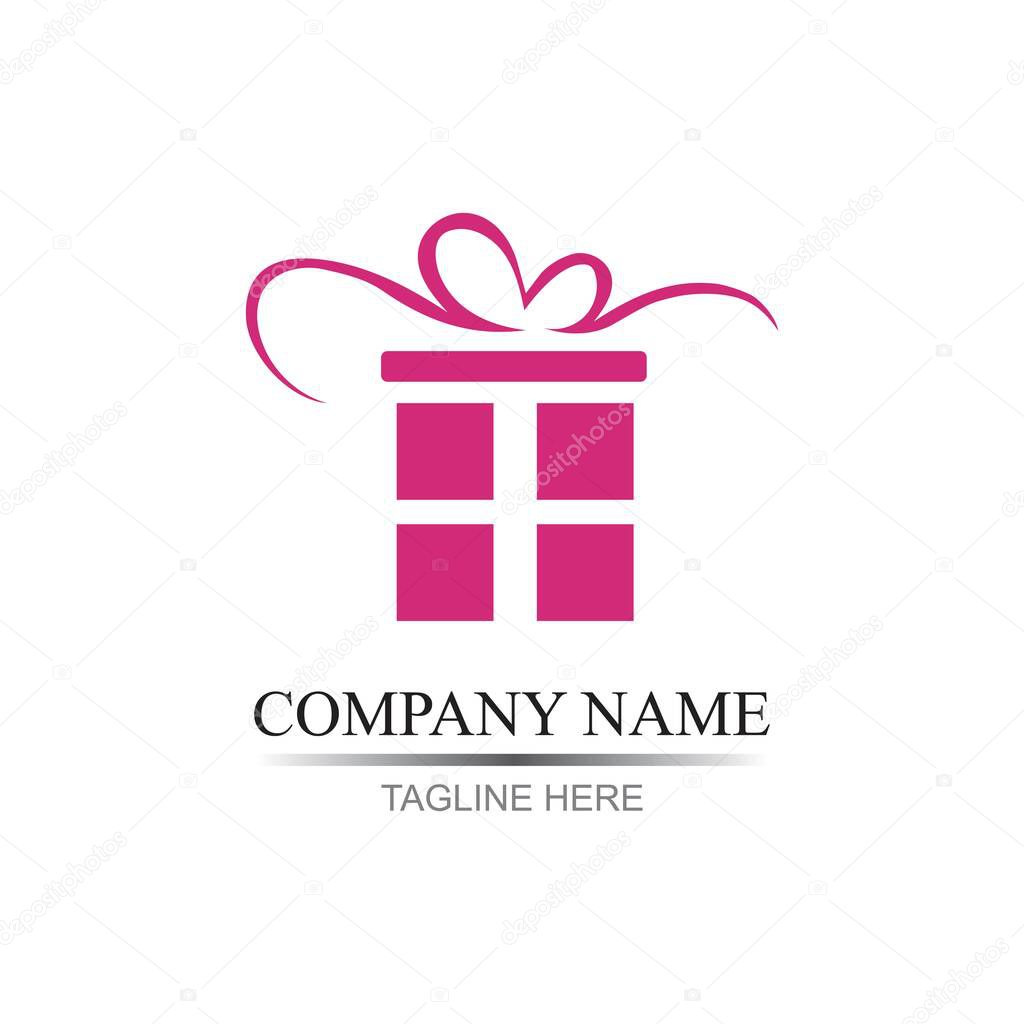 Gift Logo Simbol Desain Template Vektor