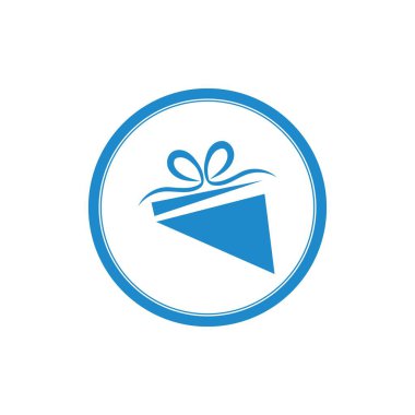 Basit Hediye Logosu Simbol Tasarım Şablonu Vektörü