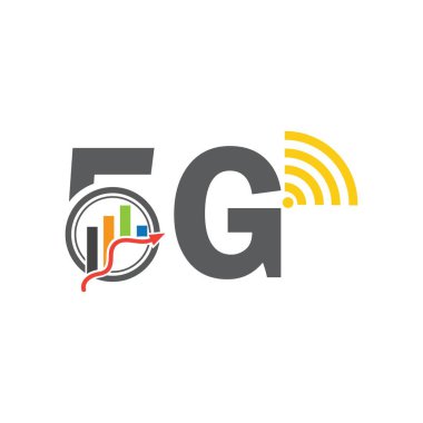 5g logo işareti vektör şablonu