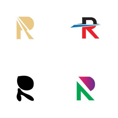 Harf R Logo Şablon Şablon tasarımı
