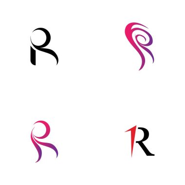 Harf R Logo Şablon Şablon tasarımı