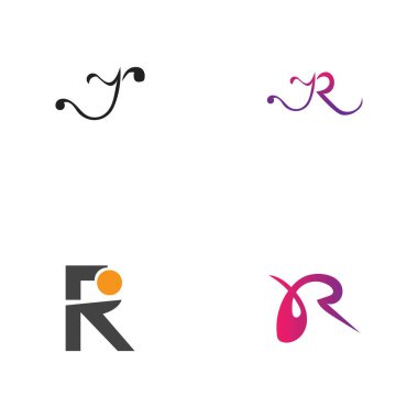 Harf R Logo Şablon Şablon tasarımı