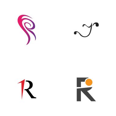 Harf R Logo Şablon Şablon tasarımı