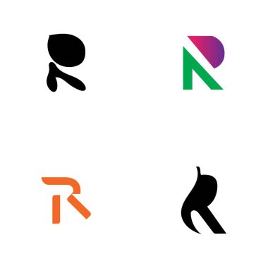 Harf R Logo Şablon Şablon tasarımı
