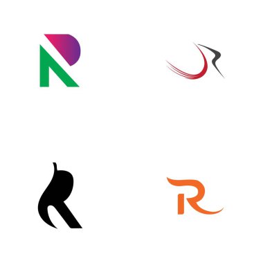 Harf R Logo Şablon Şablon tasarımı