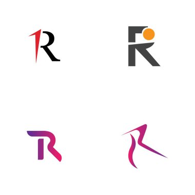 Harf R Logo Şablon Şablon tasarımı