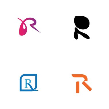 Harf R Logo Şablon Şablon tasarımı