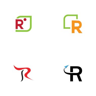 Harf R Logo Şablon Şablon tasarımı