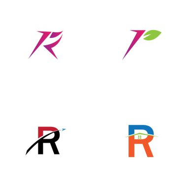 Harf R Logo Şablon Şablon tasarımı