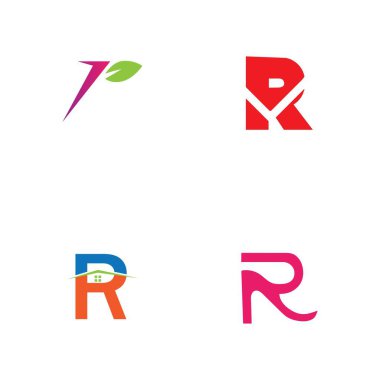 Harf R Logo Şablon Şablon tasarımı