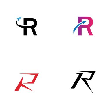 Harf R Logo Şablon Şablon tasarımı