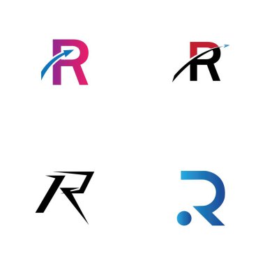 Harf R Logo Şablon Şablon tasarımı