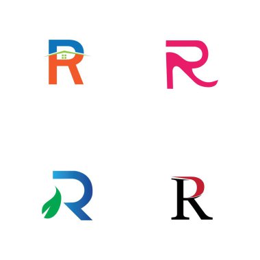 Harf R Logo Şablon Şablon tasarımı