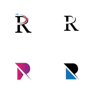 Harf R Logo Şablon Şablon tasarımı
