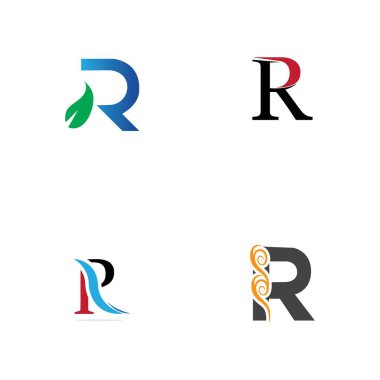 Harf R Logo Şablon Şablon tasarımı