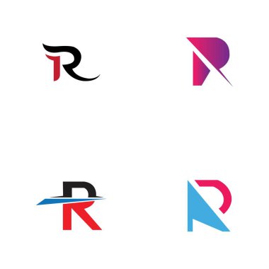 Harf R Logo Şablon Şablon tasarımı