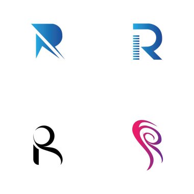 Harf R Logo Şablon Şablon tasarımı
