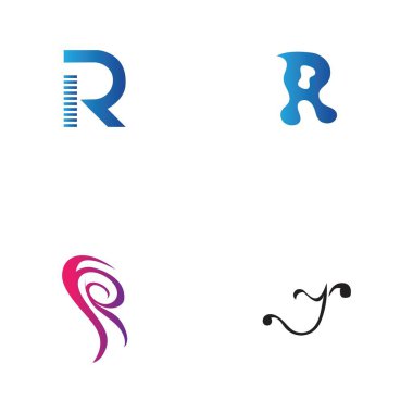 Harf R Logo Şablon Şablon tasarımı