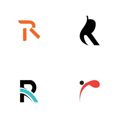 Harf R Logo Şablon Şablon tasarımı