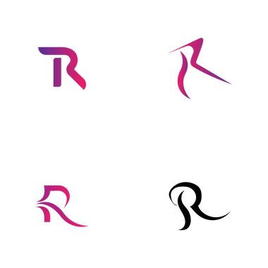 Harf R Logo Şablon Şablon tasarımı