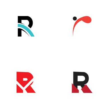 Harf R Logo Şablon Şablon tasarımı