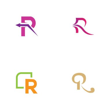 Harf R Logo Şablon Şablon tasarımı