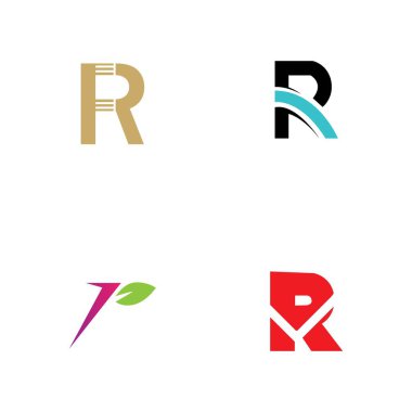 Harf R Logo Şablon Şablon tasarımı