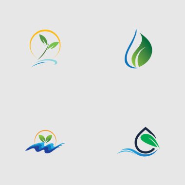 Gri arkaplanda hidroponik logo vektör tasarımı çizimi