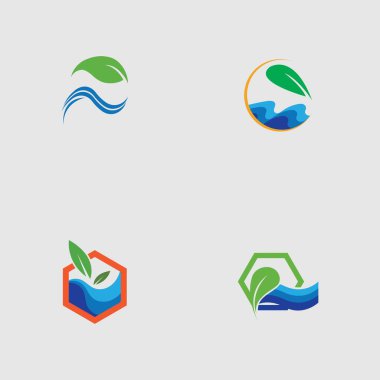 Gri arkaplanda hidroponik logo vektör tasarımı çizimi