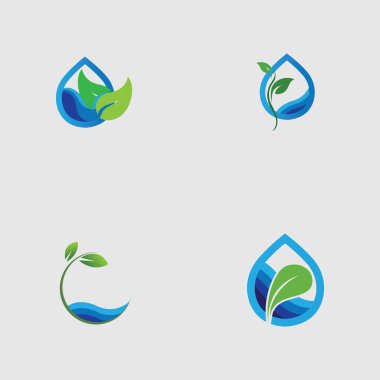 Gri arkaplanda hidroponik logo vektör tasarımı çizimi