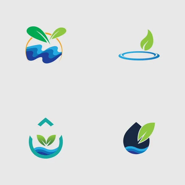Zestaw Hydroponicznych Logotypów Wektorowych Ilustracja Projektu Szarym Tle — Wektor stockowy