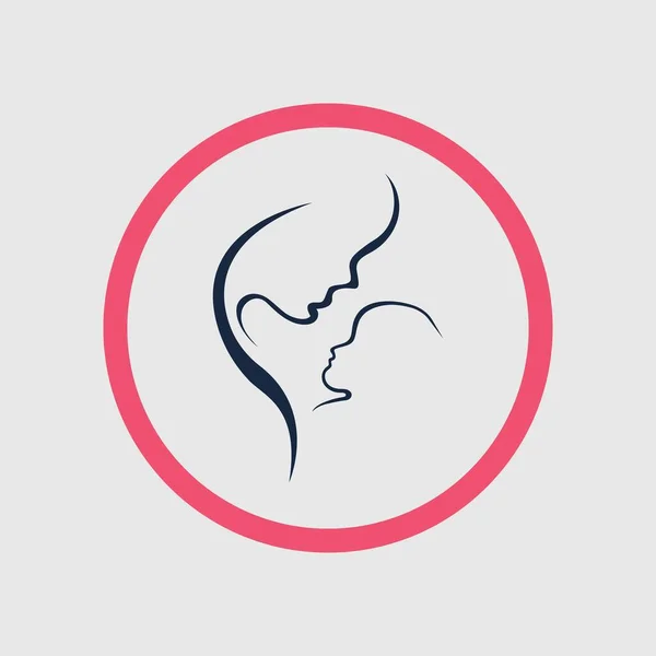 Simple Mom Baby Motherhood Childbearing Logo Design Inspiration Vector — Stock Vector