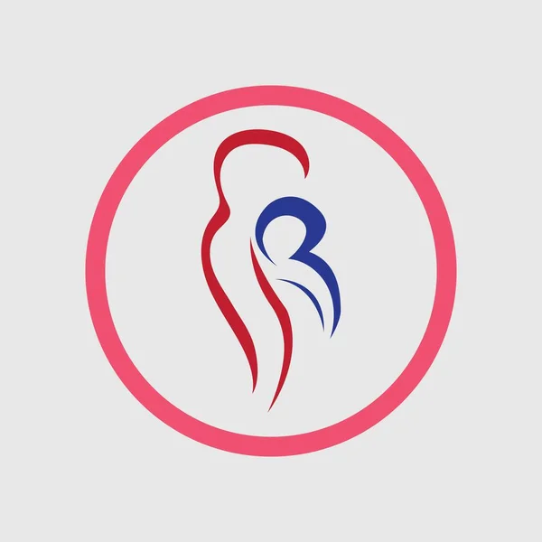 Simple Mamá Bebé Maternidad Maternidad Logotipo Diseño Inspiración Vector — Vector de stock