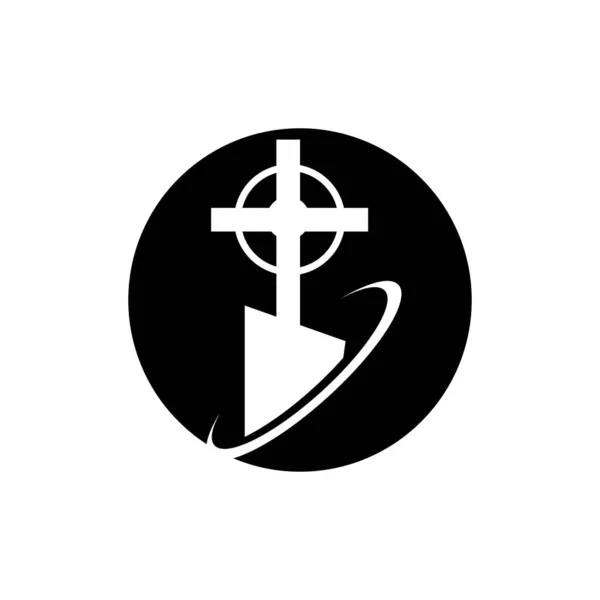 Logo Christian Cemetery Vector Illustration Design Template — Stock Vector
