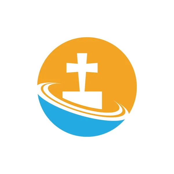 Логотип Векторного Дизайна Христианского Кладбища — стоковый вектор
