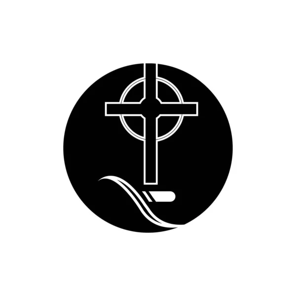 Logo Des Christlichen Friedhofsvektors Illustration Design Vorlage — Stockvektor